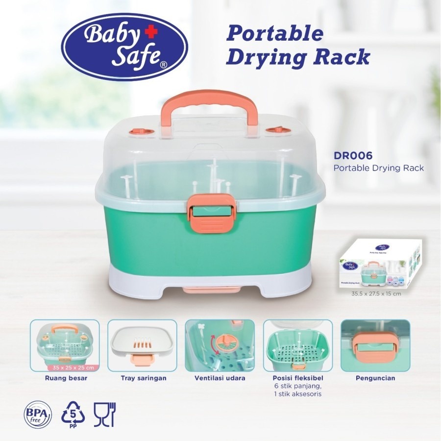 Baby safe Drying Rack Portable DR006/Rak Pengering Botol Susu Bayi
