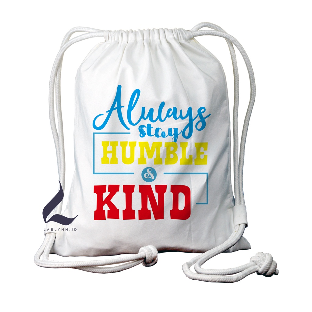 LAELYNN - STRING BAG TAS SERUT KANVAS PREMIUM Motif Quotes Art - QTA2532