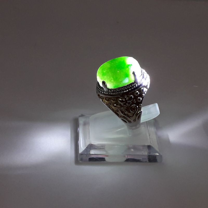 Cincin Batu Giok Hijau Original