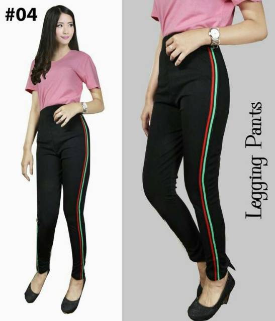 Megasari,Celana legging list samping