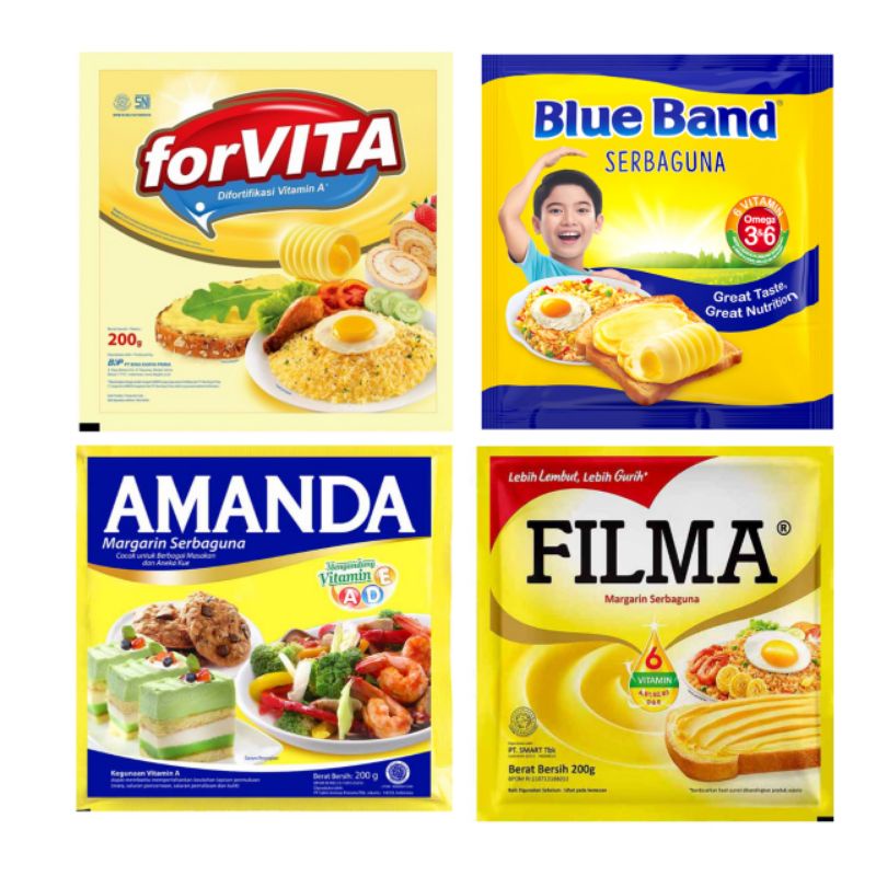 

margarin blueband, forvita,Filma,Amanda 200 gram