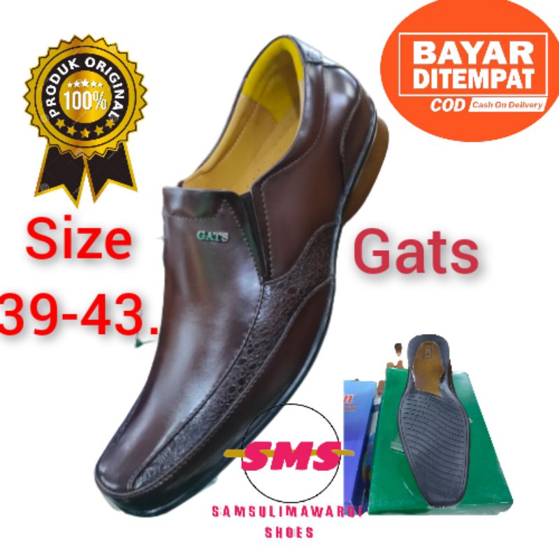 GATS/SEPATU PANTOPEL KULIT ASLI/SEPATU KULIT GATS SLIP ON PRIA/SEPATU GATS ZUU-0005/TERLARIS