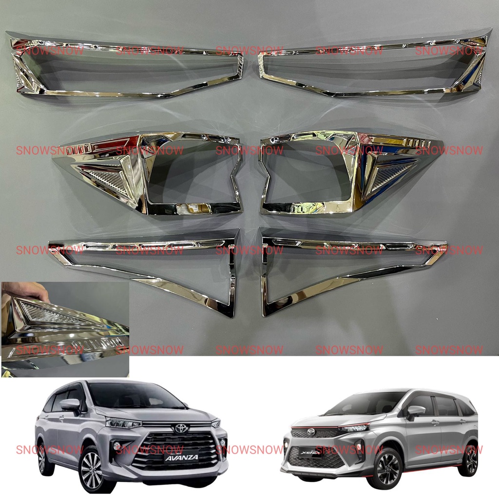 Garnish Lampu Depan Belakang Avanza Xenia 2021 2022 2023 UP GR Sport Chrome
