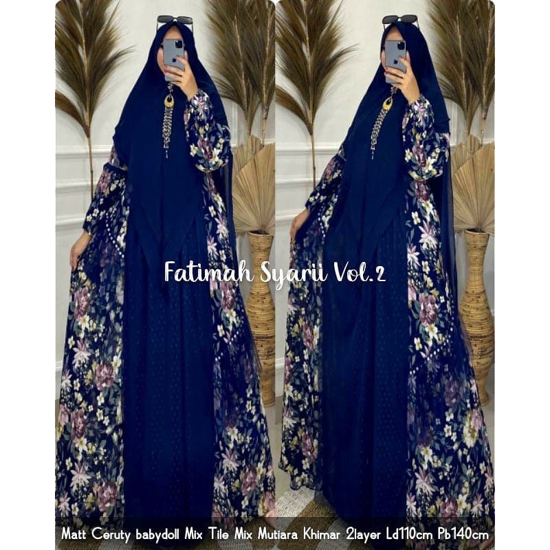 Baju setelan gamis syar'i / syari abaya turkey setelan dress gamis FATIMAH SYAR I set maxi terb