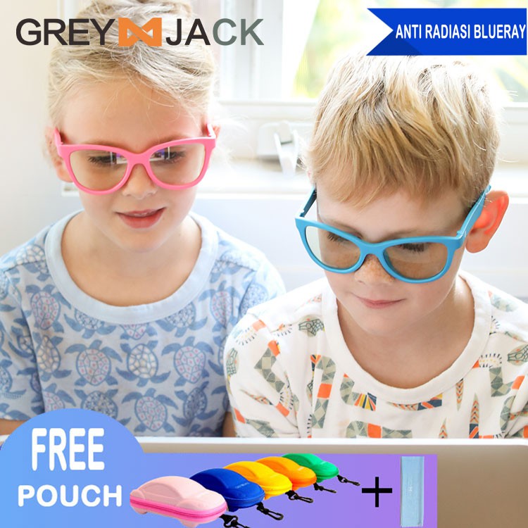 Grey Jack Kacamata Anak Anti radiasi blueray bahan lentur TR90/ FA5030-1