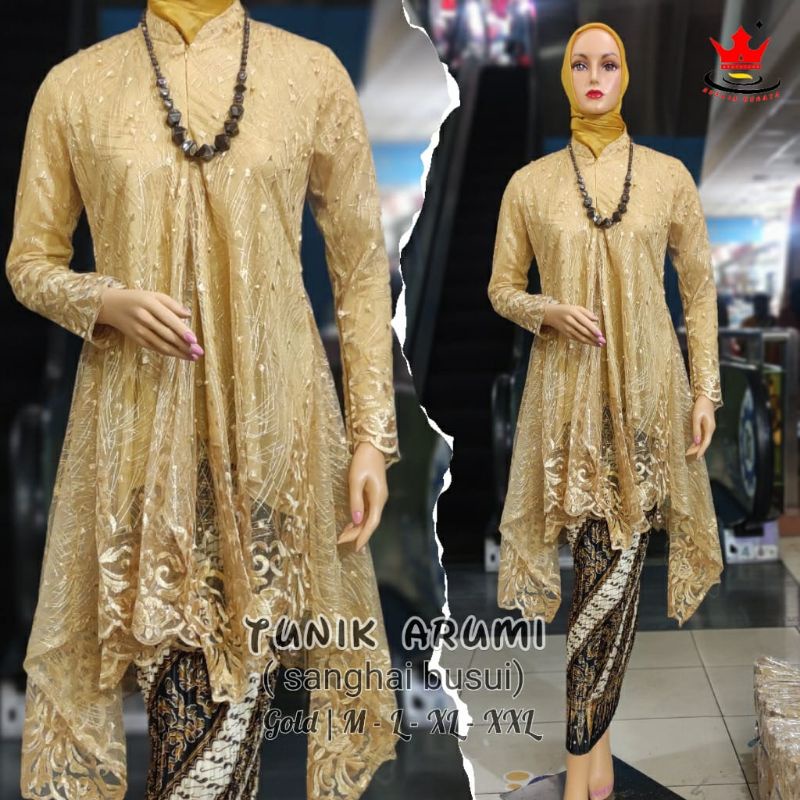 IndahKebaya | SETELAN KEBAYA SANGHAI BUSUI JUMBO / KEBAYA TILLE TUNIK /  BAJU MODERN RESLETING DEPAN