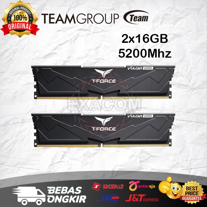 Team Vulcan DDR5 2x16GB (32GB) 5200 Mhz - Ram Memory DDR5