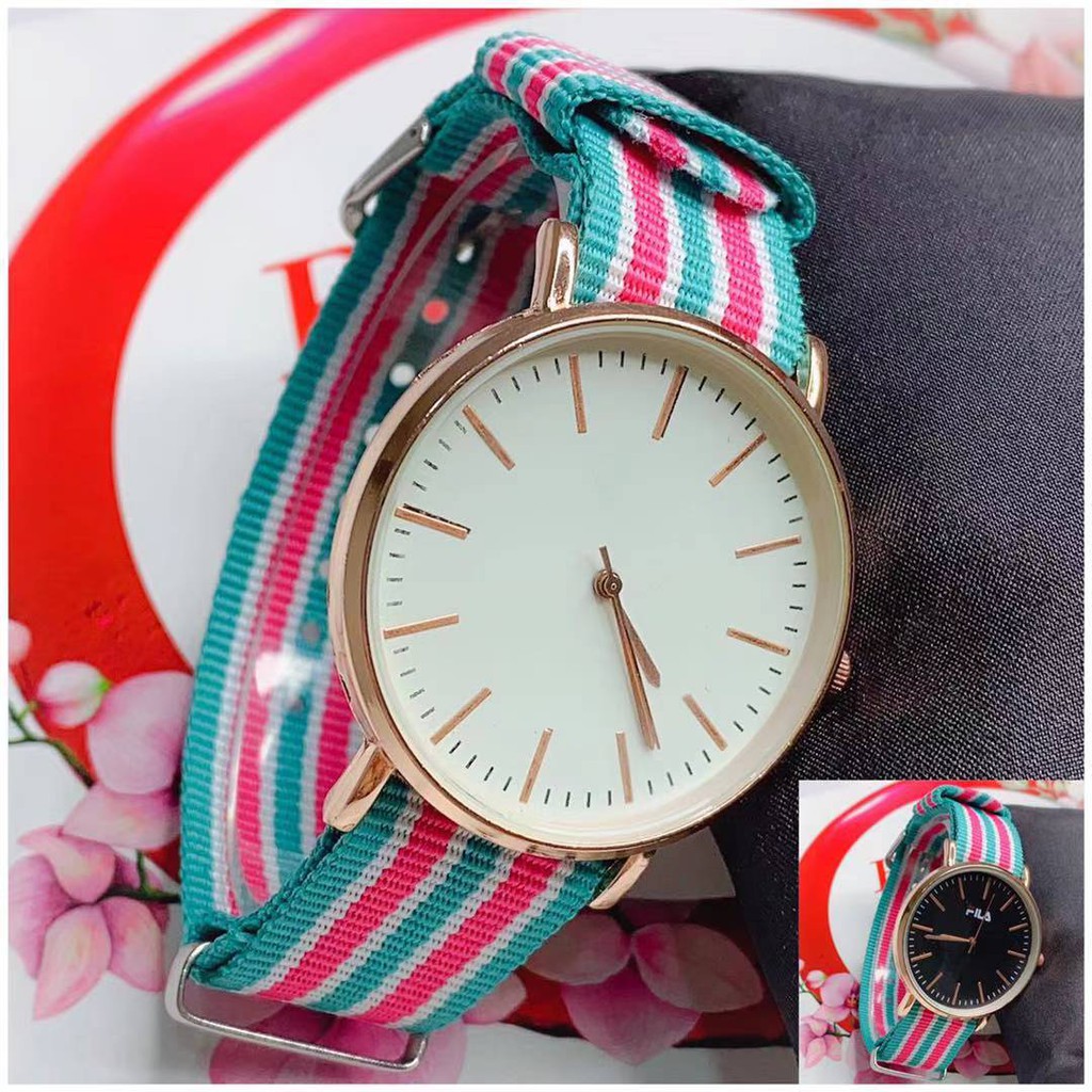 Ready Stock Geneva Jam Tangan Pria Canvas Korea Fashion Jam Tangan Murah Watch Men Women Watch