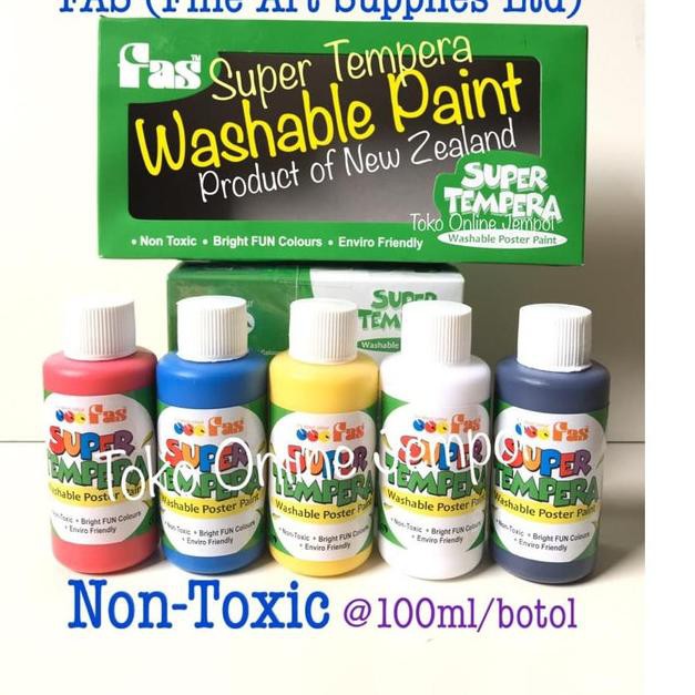 

Murah Meriah-153 Cat Mudah di Cuci Washable Paint 5 warna FAS Super Tempera ATK0942FS