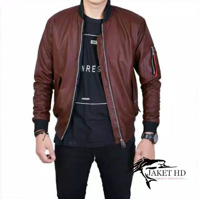 Jaket pilot semi kulit