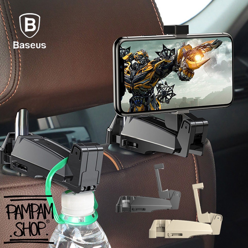 BASEUS ORIGINAL Backseat Vehicle Phone Holder Bracket Hook Gantungan Kursi Belakang Mobil Car Back