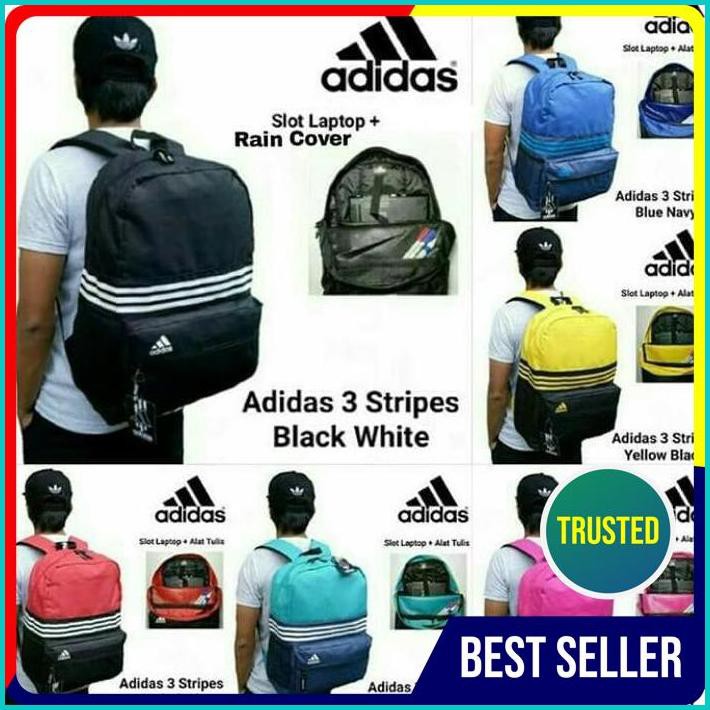Tas Ransel Adidas Stripes / Tas Gendong Adidas / Tas Laptop Adidas Asli Ori Original terbaru