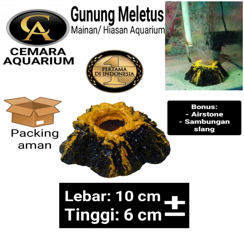 hiasan aquarium/ aquarium/ gunung meletus/ mainan aquarium/ hewan peliharaan/ aksesoris/ aksesoris a
