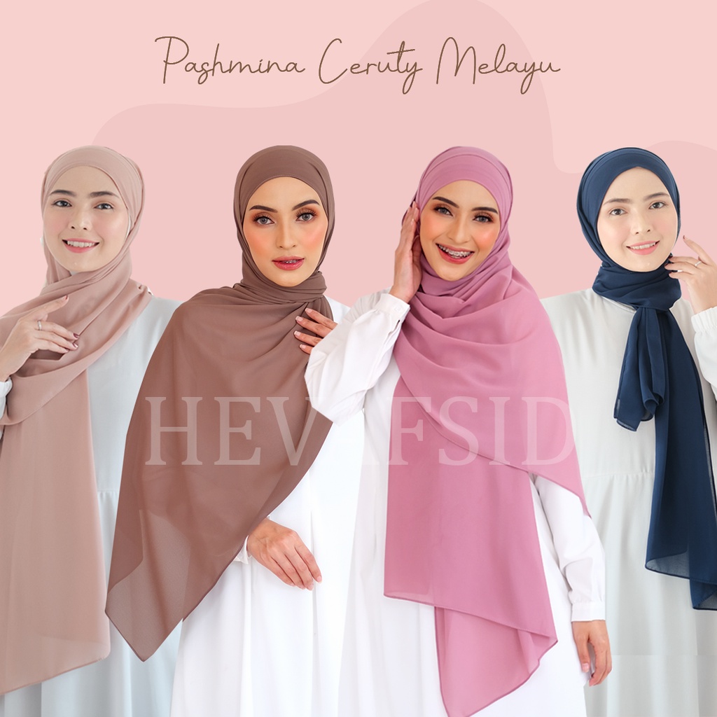 Pashmina Ceruty Instant Melayu Tali
