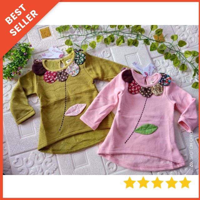 [1-5T] Kaos anak perempuan import / Kaos sweater anak perempuan lengan panjang import sunflower