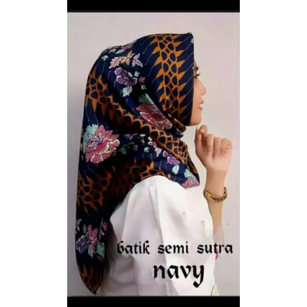 SB Collection Jilbab Segi Empat Hesti Hijab Kerudung Trendy Sutera Batik Wanita