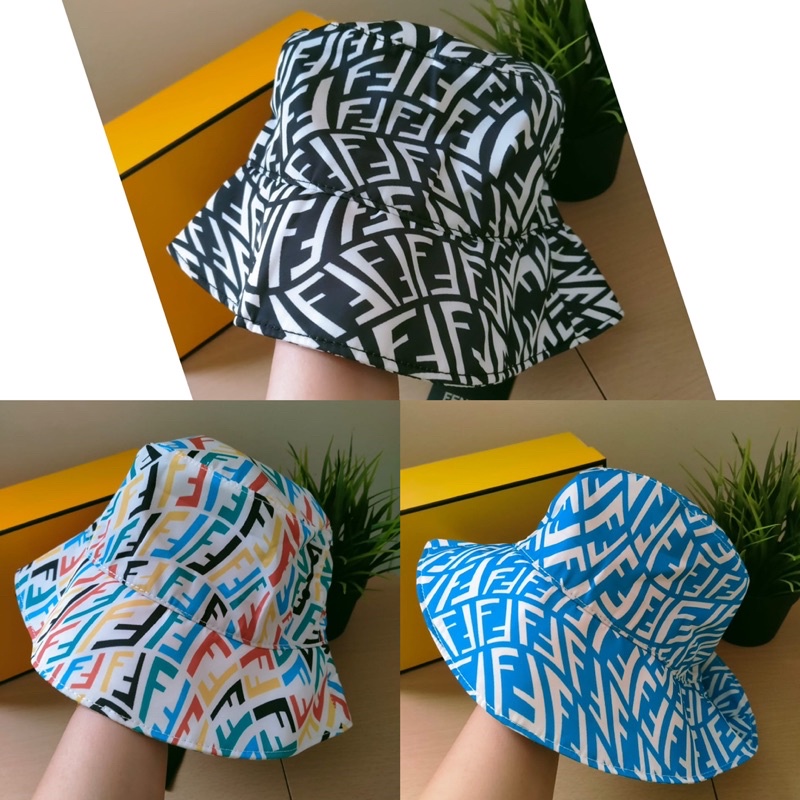 Topi Bucket fendi import free box mirror Quality topi wanita fendi topi artis