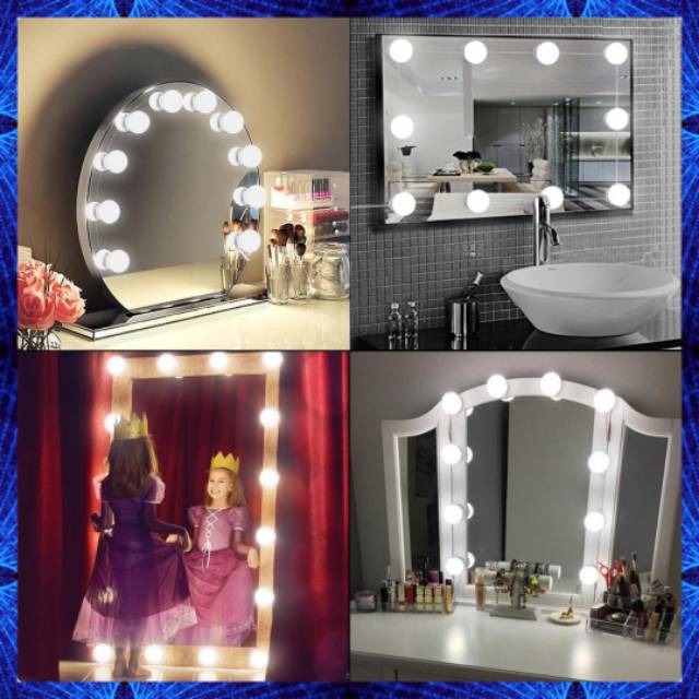 LED 3color Vanity Light Kit Mirror Bulb Headlight Bulbs Kit (10 Bulb)LAMPU LED MEJA RIAS MAKEUP LED 