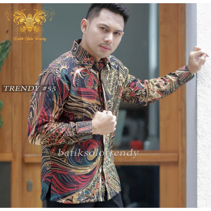 TRENDY 144 KEMEJA BATIK/BAJU BATIK PRIA PANJANG MURAH KAIN HALUS