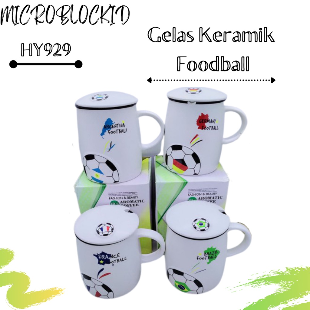 GELAS KERAMIK KARAKTER FOOTBALL  GELAS UNIK GELAS KELUARGA GELAS MUG FOOTBALL MURAH