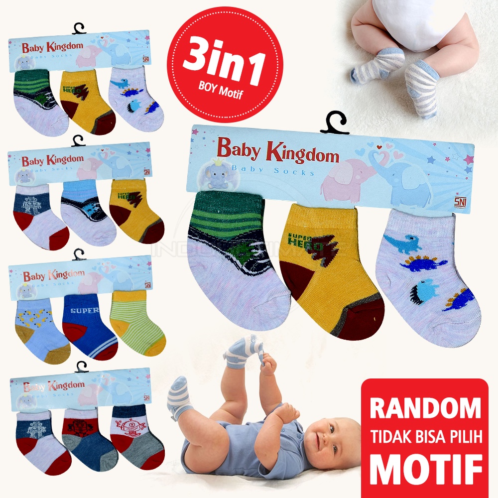 3in1 Kaos Kaki Bayi 0-6Bulan Baby Sock Sarung kaki Bayi Perempuan Laki Laki Baru Lahir Motif Karakter Lucu Pelindung Kaki bayi Kaos Kaki Bayi Cewek Cowok KKA-513