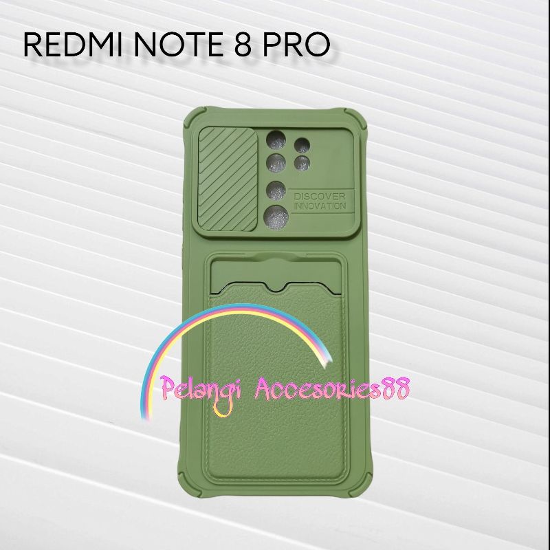 CASE REDMI NOTE 8 PRO SOFTCASE SLEDING WARNA WARNI SLOT CARD