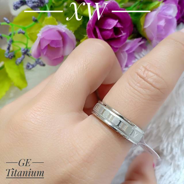 Cincin titanium motif romawi CC663