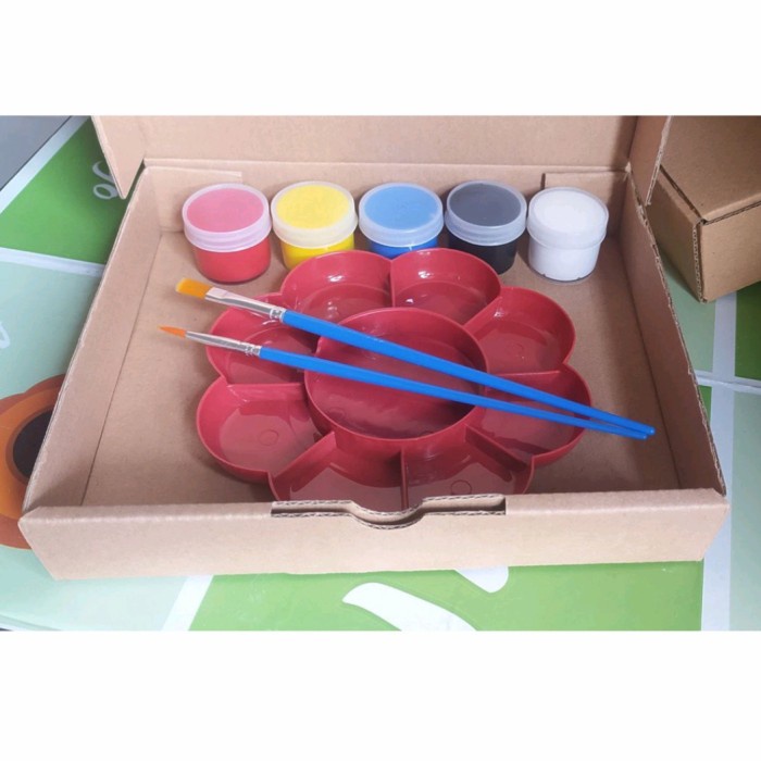 

Produk Terbaru Painting Kit Paket Hemat Alat Lukis 5 Warna Dasar + Box