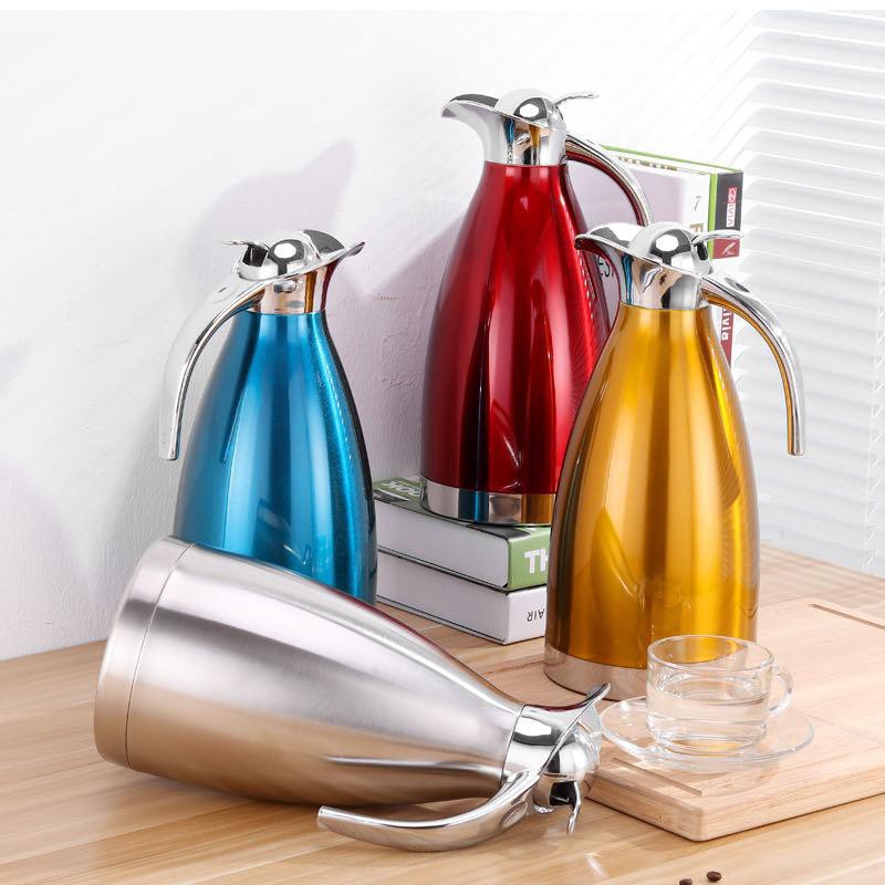 HK- Teko Pinguin Stainless Steel Thermos Vacuum Air Panas 2 Liter