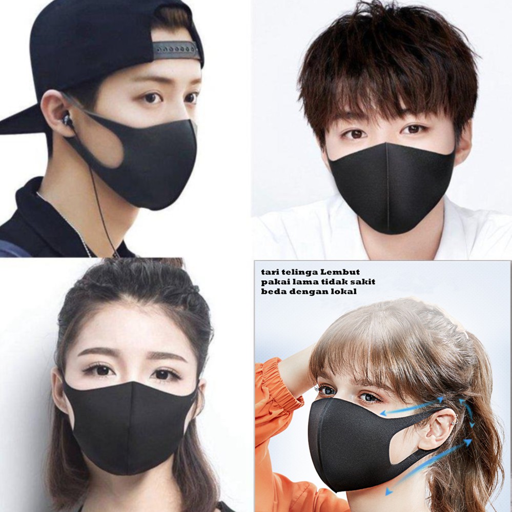 ISI 3 PCS/Masker kain polos dan motif bahan scuba bisa dicuci/masker import/herdian Masker/Ttermurah