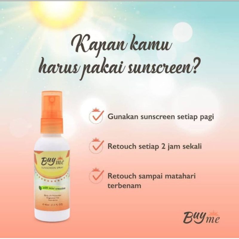 BUYME SUNSCREEN SPRAY BUY ME SUNBLOCK SUN SCREEN WHITENING MEMUTIHKAN ORIGINAL BPOM