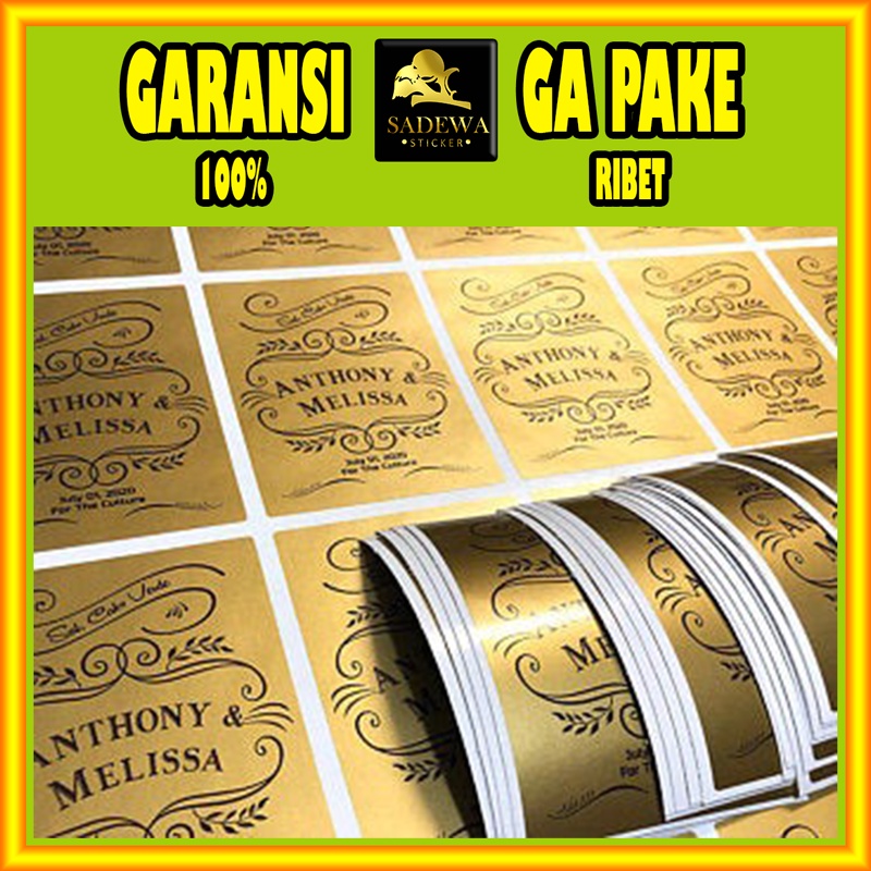 

SPGS 6 8-15 Cetak Stiker Logo Custom Sticker Label Olshop Bahan Gold Silver