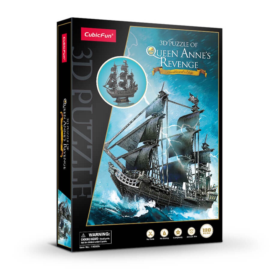 CUBICFUN Queen Anne's - 3D Puzzle Blackbeard Ship - Cubic Fun Puzzle