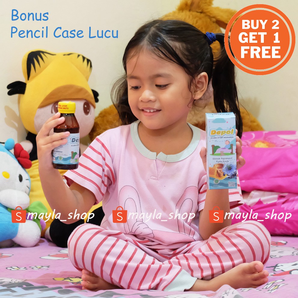 DEPOL Madu Asli Madu Anak Anti Ngompol Bonus Pencil Case Lucu