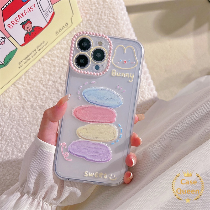 Soft Case TPU Transparan Motif Lukisan Kelinci Untuk IPhone 11 7Plus 8Plus 13 12 Pro Max XR 6 6S 7 8 Plus XS Max X 11Pro 12Pro 13Pro Max SE 2020