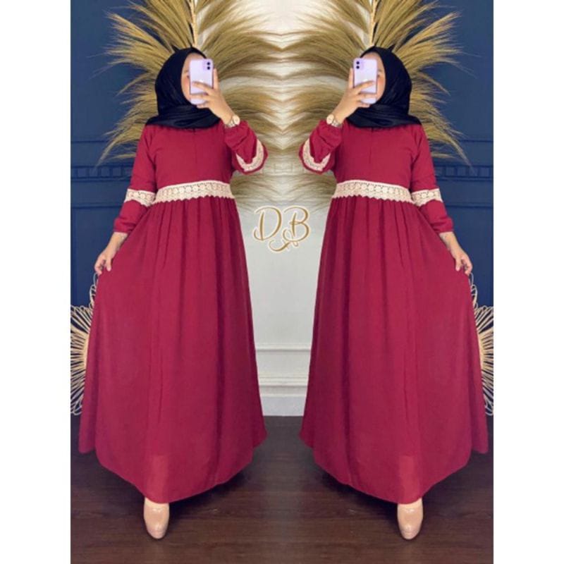 GAMIS CERUTY BABYDOLL MIX RENDA DADA LENGAN