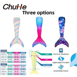 CHUHE New Mermaid Tail Dewasa Wanita Baju  Renang Anak  