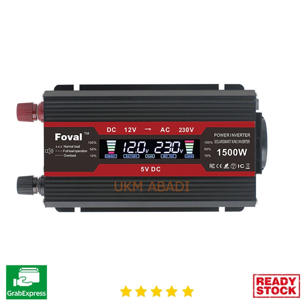 Car Power Inverter DC 12V to AC 230V 1500W with 2 USB Port Msw F01500