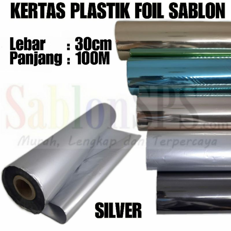 KERTAS PLASTIK FOIL SABLON SILVER