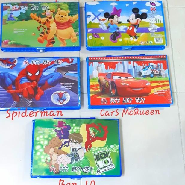 

✧ Crayon Set Koper isi 86 pcs Untuk Mewarnai / Kado Anak Komplit - SPIDERMAN ➱