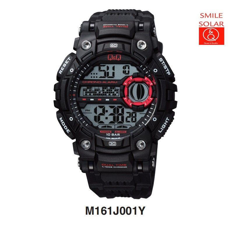 Jam Tangan Q&amp;Q M161J Series Original Digital Rubber Strap Water Resis Jamtangan QnQ Pria QQ M161