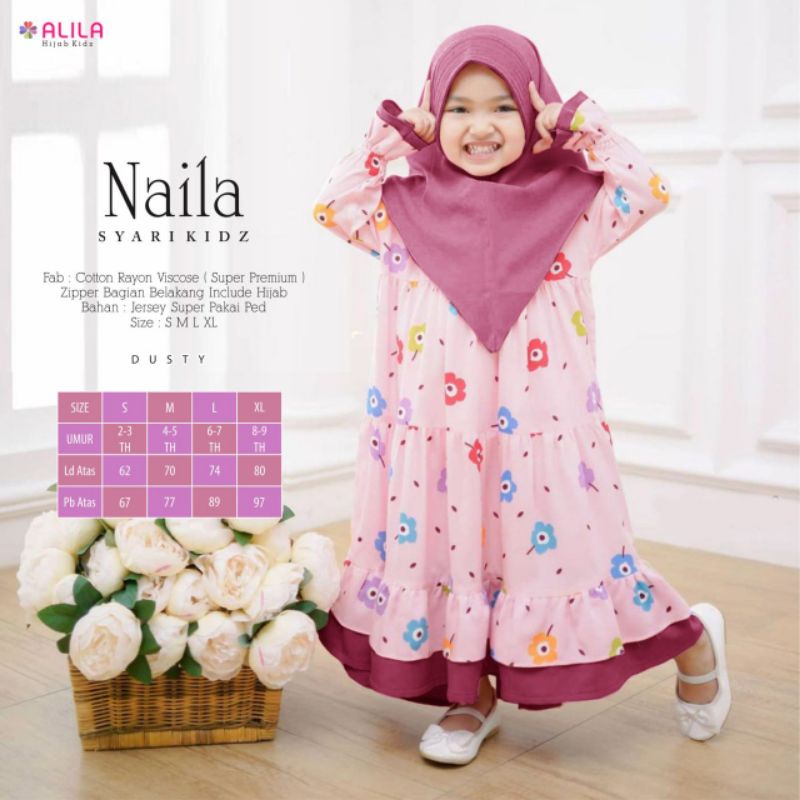 Naila Kids - Gamis Anak - Gamis Set Anak - Gamis dan Jilbab - by Alila