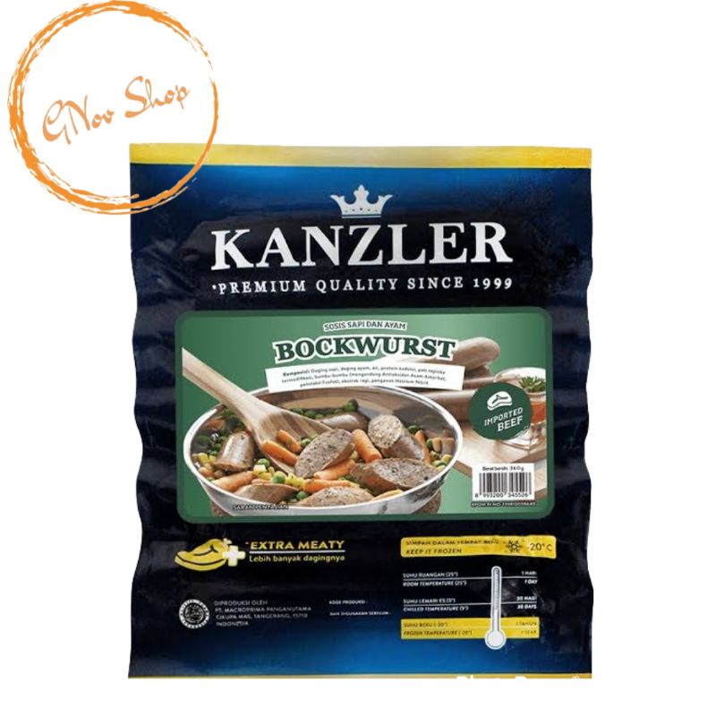 

Kanzler Sosis Sapi Bockwurst Isi 5 360gr