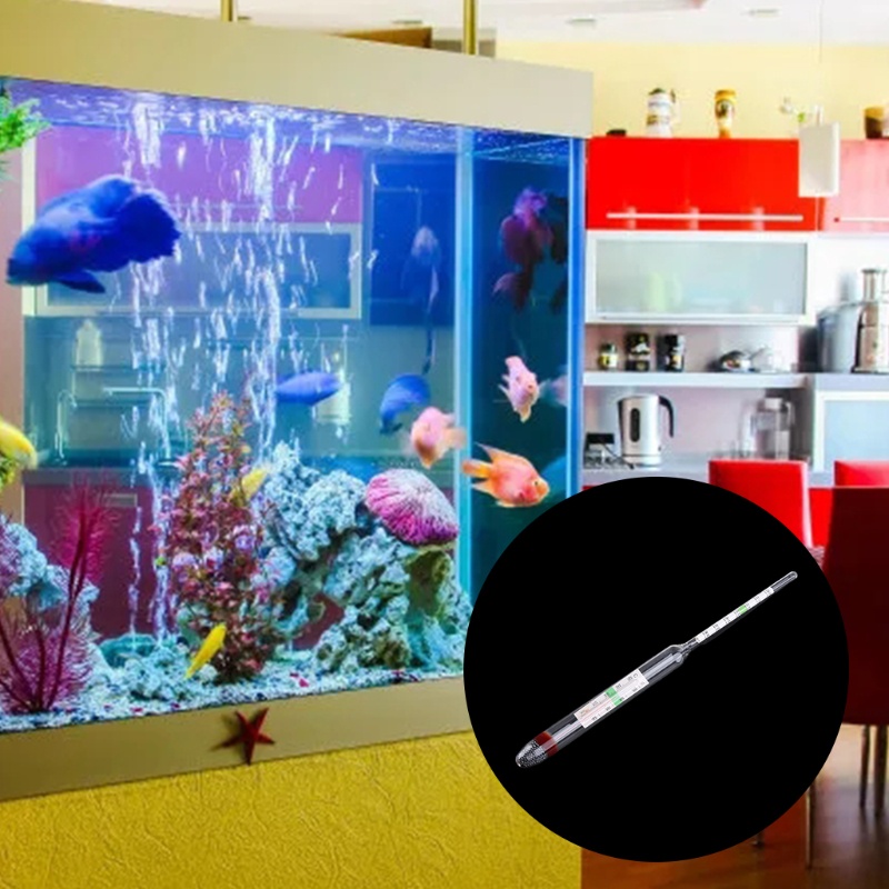 Gro Hidrometer Akuarium Kaca Dengan Built-in Marine Floating Salt Water Salinity Tester Range1 000-1 060 7 87in
