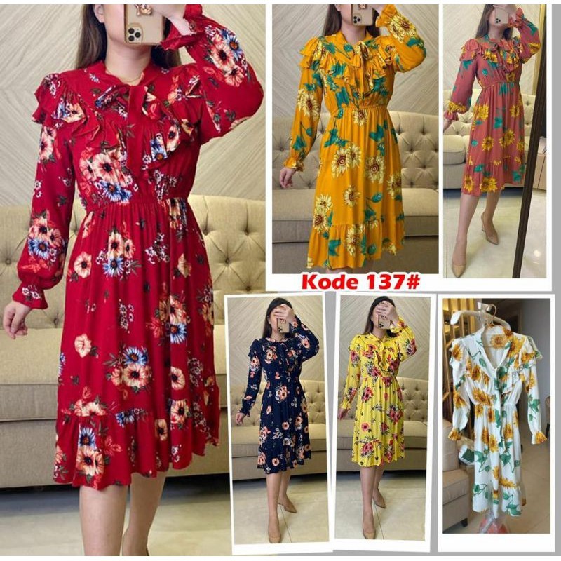 137# dress flowy fashion bunga