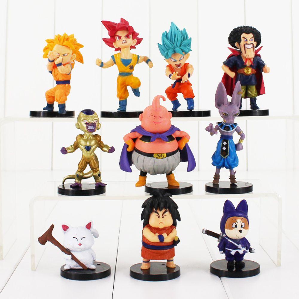 Lanfy Anime Dragon Ball Angka Mainan Super Saiyan Dekorasi Moldel Q Version Boneka Dekorasi Desktop Kartun Anak Hadiah Model Mainan