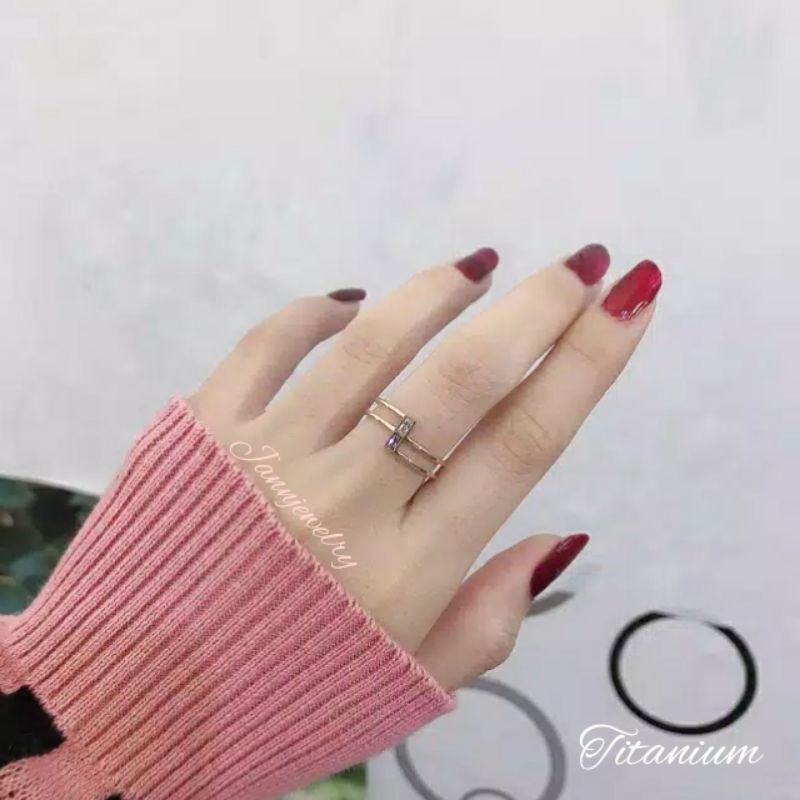 Cincin titanium asli new anti karat ☆JJ-9☆