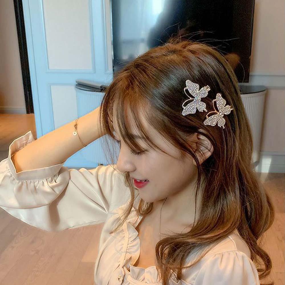Agustina Jepit Rambut Kupu-Kupu Elegan Manis Wanita Korea Berlian Imitasi Hair Clip