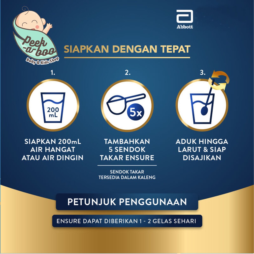 ENSURE GOLD VANILA COKLAT GANDUM 850 GRAM 380 GRAM