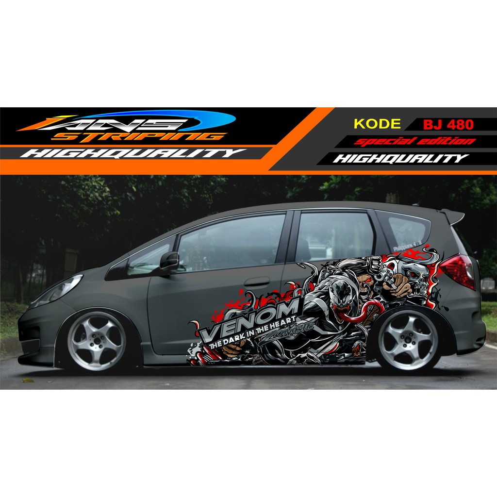 DECAL STICKER MOBIL JAZZ, BRIO, SIGRA, AGYA, YARIS / STIKER MOBIL VENOM / VARIASI STICKER MOBIL